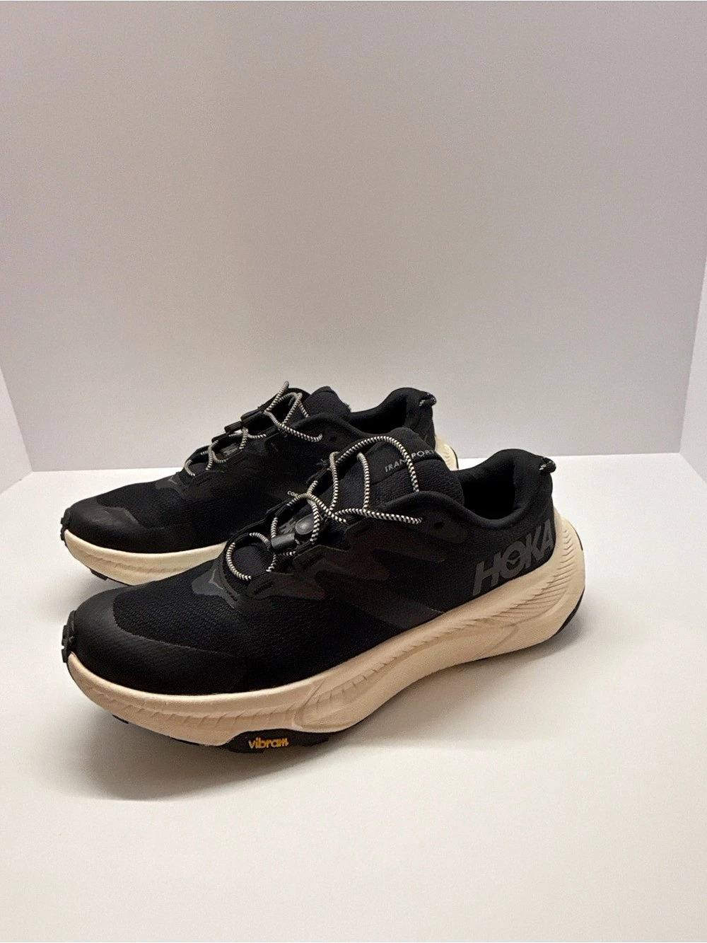 Hoka Transport Athletic Shoes Black & Cream US 8B